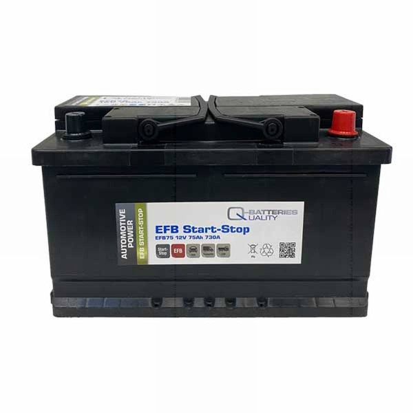 Q-Batteries Start-Stop EFB Car Battery EFB75 12V 75 Ah 730A, Starter  batteries, Boots & Marine, Batteries by application