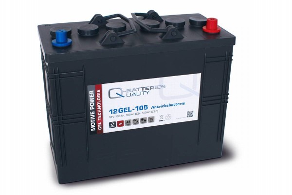 Q-Batteries 12GEL-105 traction battery 12V 105Ah (5h), 120Ah (20h) maintenance-free gel battery VRLA