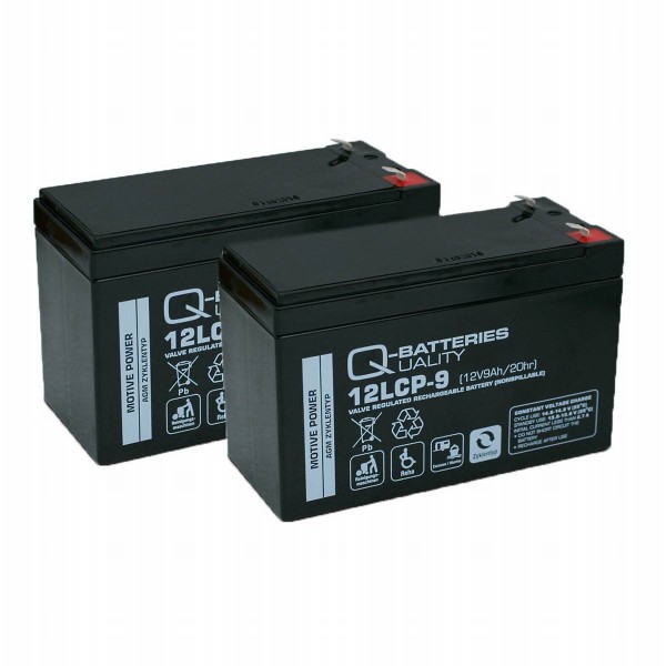 Q-Batteries Replacement battery for 24V 9 Ah (2 x 12V)