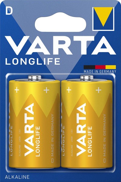 Varta Longlife Mono D Battery 4120 LR20 (blister of 2)