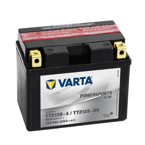 Varta YTZ12S-BS Powersports AGM Motorradbatterie 12V 9Ah 200A TTZ12S 509901020