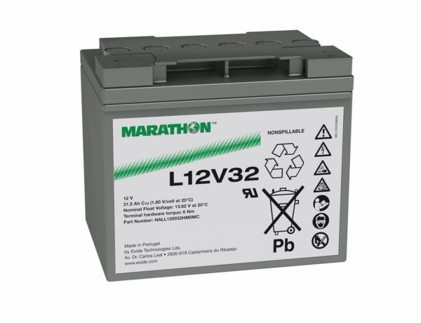 Exide Marathon L12V32 12V 31,5Ah AGM lead battery VRLA