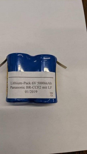Battery pack Lithium BR-CCF2 6V 5000mAh F2x1 + solder lug