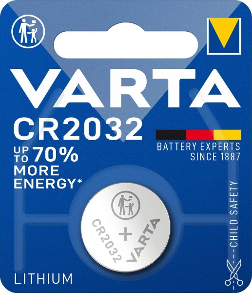 Varta Knopfzelle CR2032 Lithium 3V (1er Blister)