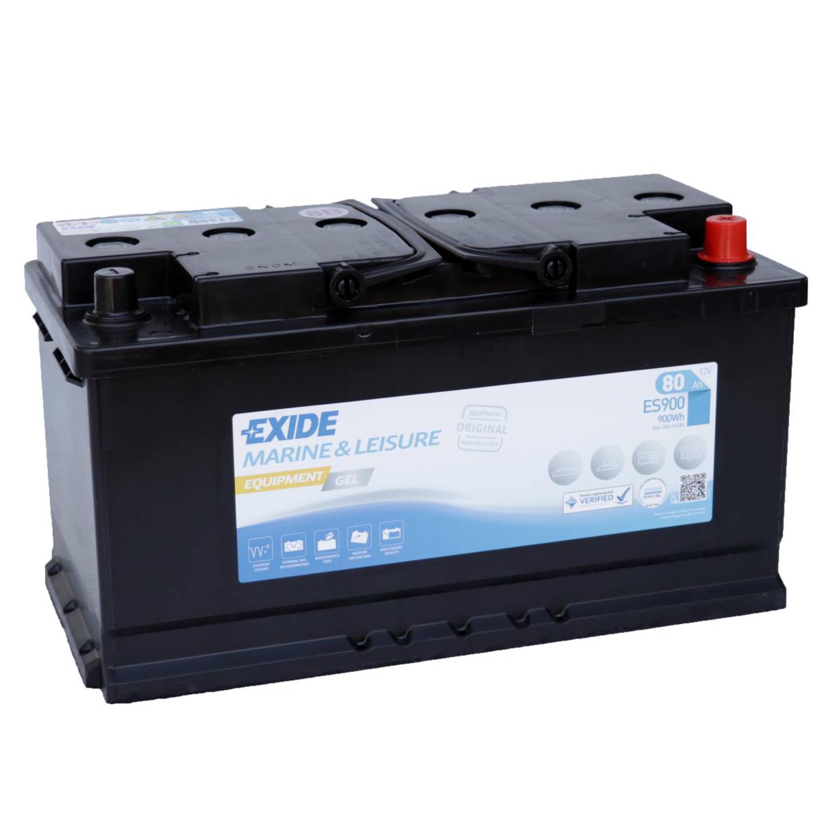 Exide ES900 (replaces G80) 12V 80Ah lead gel battery VRLA