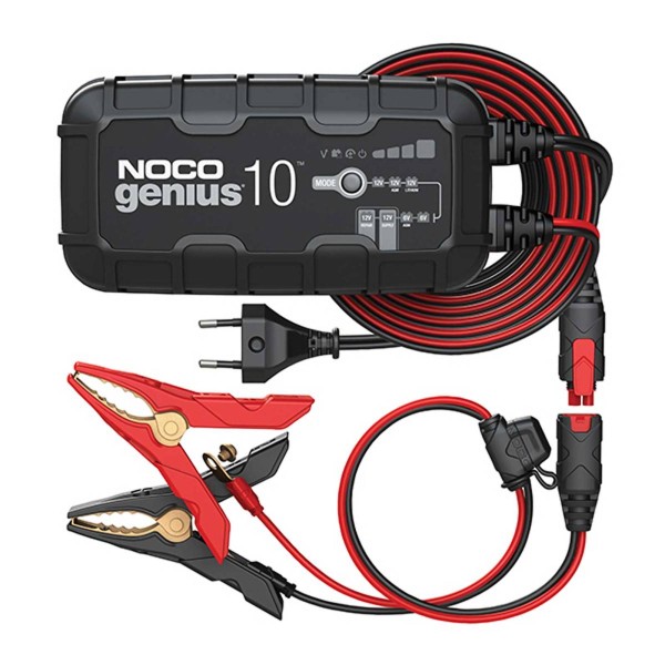 Noco GENIUS10 EU Batterie-Ladegerät 6V/ 12V 10A für Blei- und Lithium-Akkus bis 230Ah mit Krokodilkl