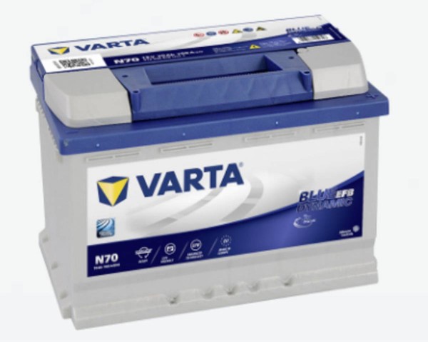 Varta Start-Stop Blue Dynamic EFB 570 500 076 N70 12V 70Ah 760A/EN Starter  battery, Starter batteries, Boots & Marine, Batteries by application