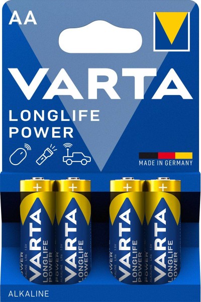Varta Longlife Power Alkaline battery AA 4906 LR06, pack of 4