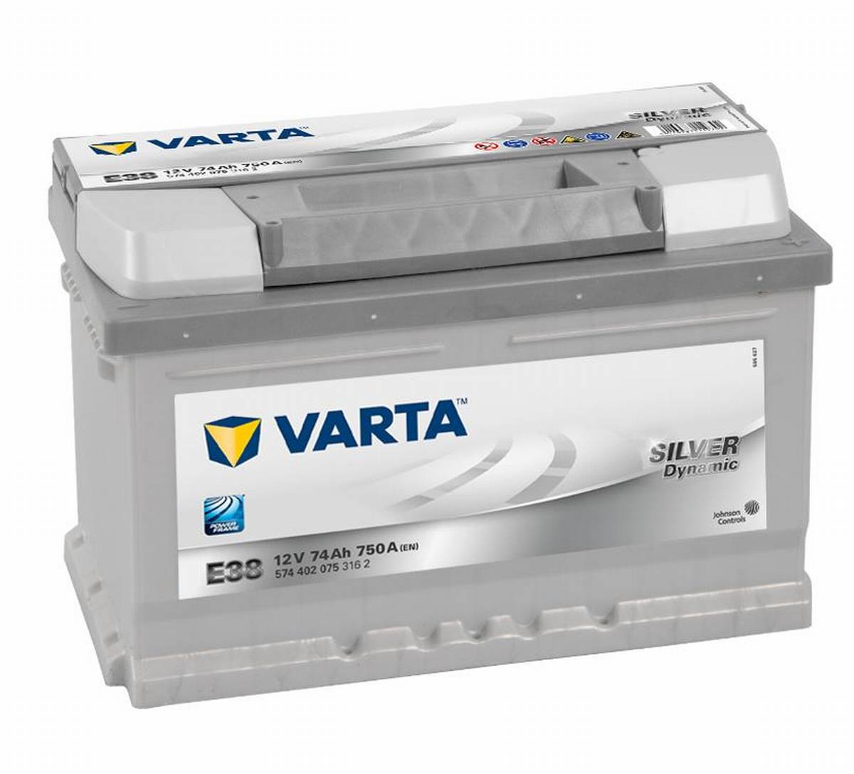 Varta SILVER Dynamic 574 402 075 3162 E38 12Volt 74Ah 750A/E car battery, Starter batteries, Boots & Marine, Batteries by application