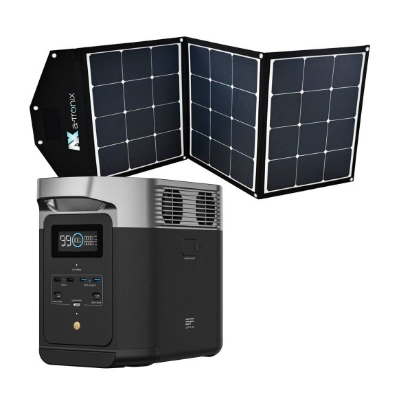 Ecoflow Delta 2 1024Wh Powerstation mit a-TroniX 135W Solar Bag