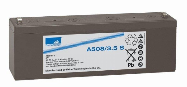 Exide Sonnenschein A508/3,5 S 8V 3,5Ah dryfit lead gel battery VRLA