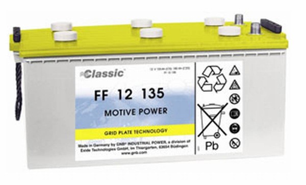 Exide Classic FF 12 135 traction battery 12 volt 135 Ah (5h) drivemobil traction battery