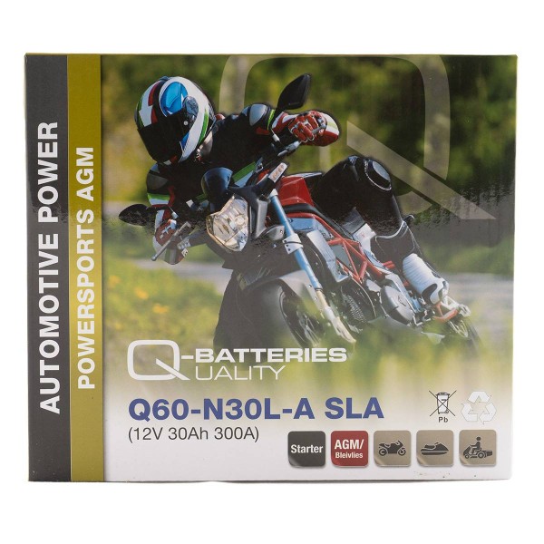 Q-Batteries Q60-N30L-A-SLA AGM Motorradbatterie 12V 30Ah 385A 53030