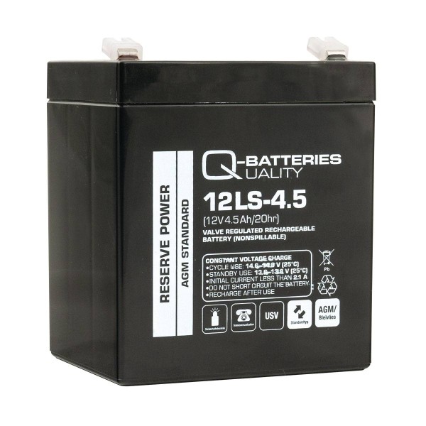 Q-Batteries 12LS-4.5 12V 4,5Ah lead fleece battery / AGM VRLA