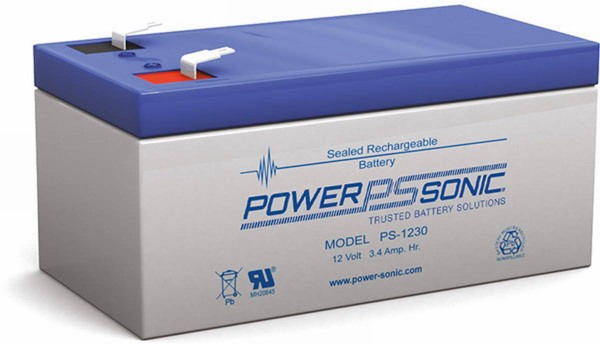 Powersonic 12V 3.4Ah lead fleece battery AGM VRLA PS 1230 VdS