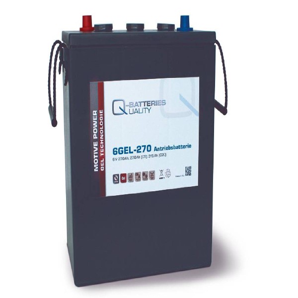 Q-Batteries 6GEL-270 traction battery 6V 270Ah (5h) 310 Ah (20h) maintenance-free gel battery VRLA