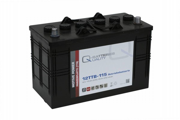 Q-Batteries 12TTB-115 12V 115Ah (C20) closed block battery, positive tube plate