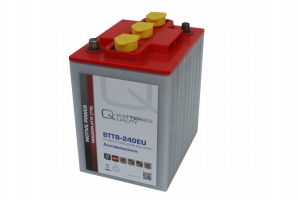 Q-Batteries 6TTB-240EU 6V 240Ah (C20) closed block battery, positive tube plate