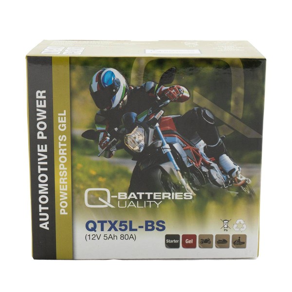 Q-Batteries QTX5L-BS Gel Motorradbatterie 12V 4,5Ah 70A 50412