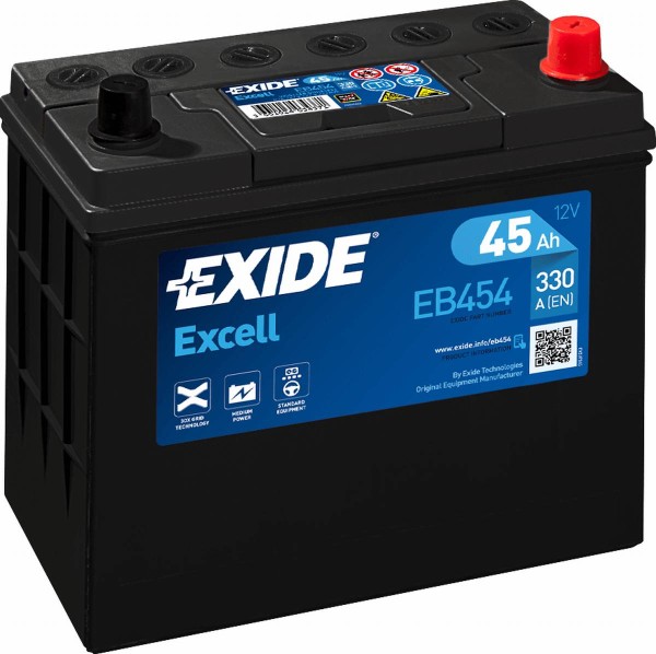 Exide EB454 Excell 12V 45 Ah 330A car battery