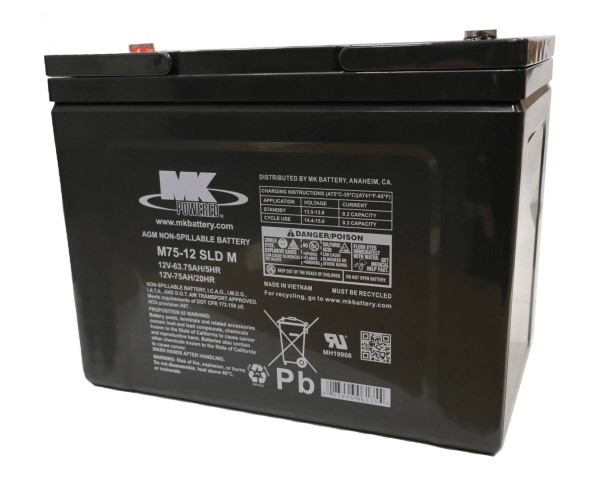 MK Battery 12V 75Ah AGM battery M75-12 SLD M