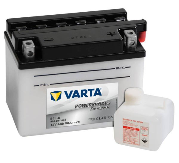 Varta Powersports Freshpack YB4L-B Motorcycle Battery 12N4-3B 504011002 12V 4Ah 50A